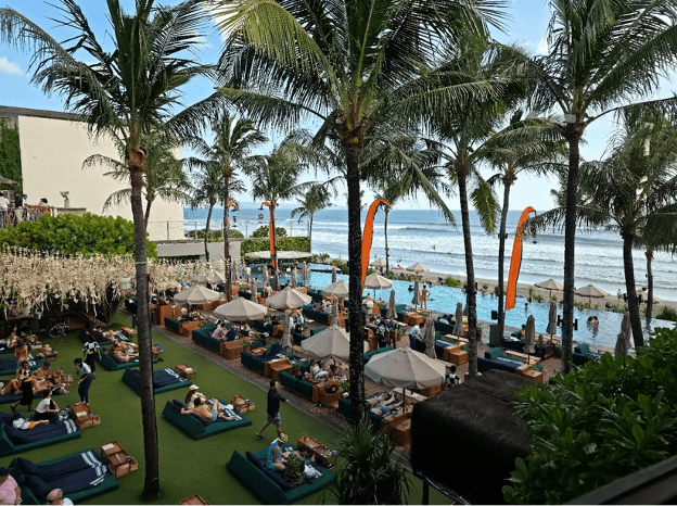 Potato Head Beach Club near Villa Bugis Seminyak with beachfront pool and sunset ocean views in Seminyak