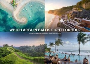 Which area in Bali is right for you travel guide featuring Seminyak, Ubud, Canggu, Uluwatu, Sanur, Kintamani, and Amed