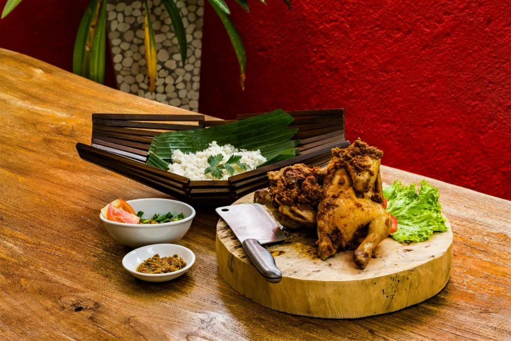 Ayam Betutu Gilimanuk set menu served for in-villa dining at Villa Bugis Seminyak