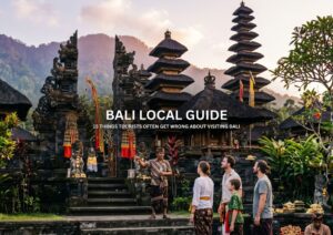 Bali Local Guide with traditional Balinese temple and tropical scenery
