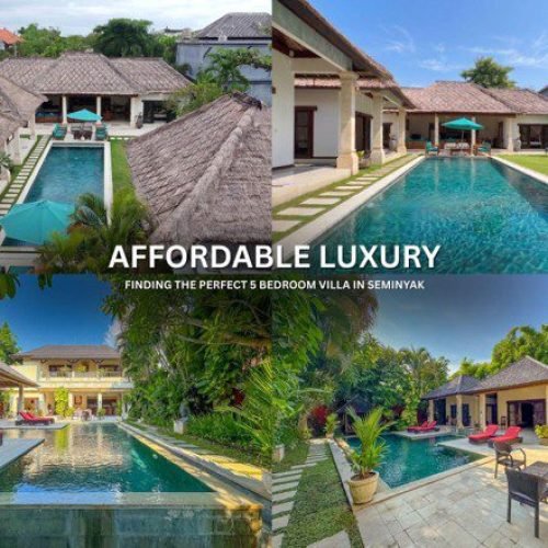 5 bedroom villa Seminyak with private pool, tropical garden, and spacious living area for families and groups in Bali