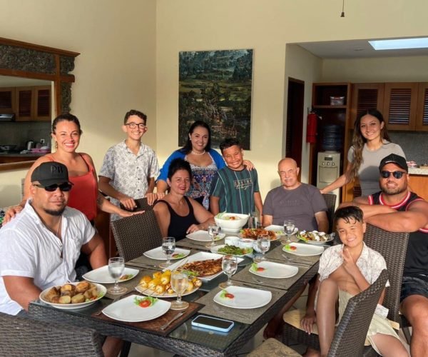 After a day by the pool, our delicious food will bring you all back together at the dining table