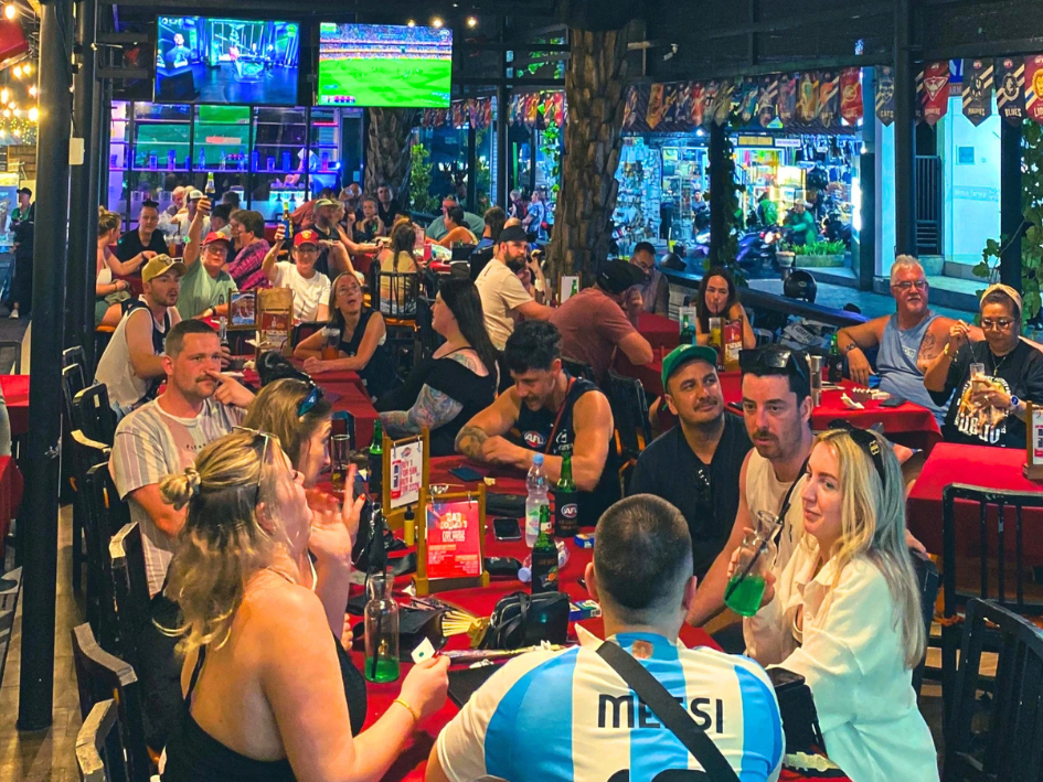 Sports bar showing live matches in Seminyak