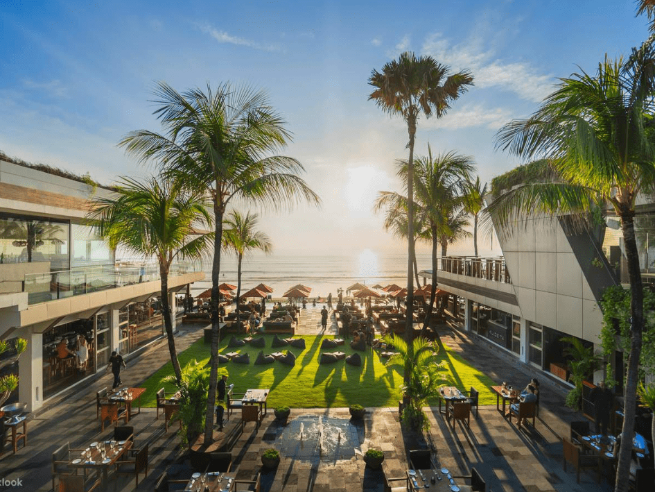 Golden sunset over Seminyak Beach