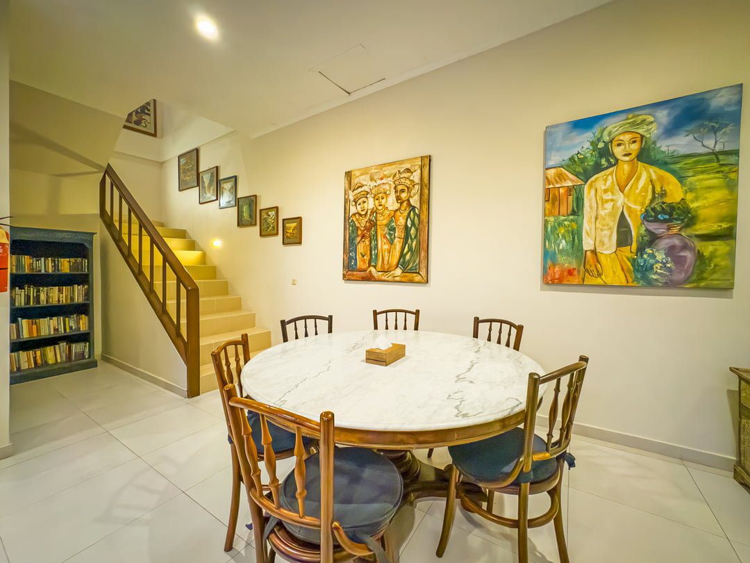 Direct view from the spacious living pavilion up to the second floor at Villa Arjuna Seminyak by Villa Bugis Seminyak villas.
