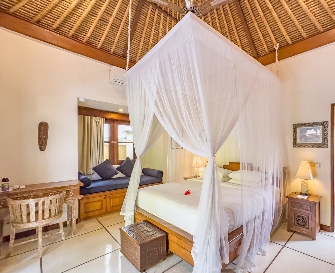 Contemporary tropical interior styling of bedroom 3 at Villa Arjuna Seminyak by Villa Bugis, a standout among boutique Seminyak villas.