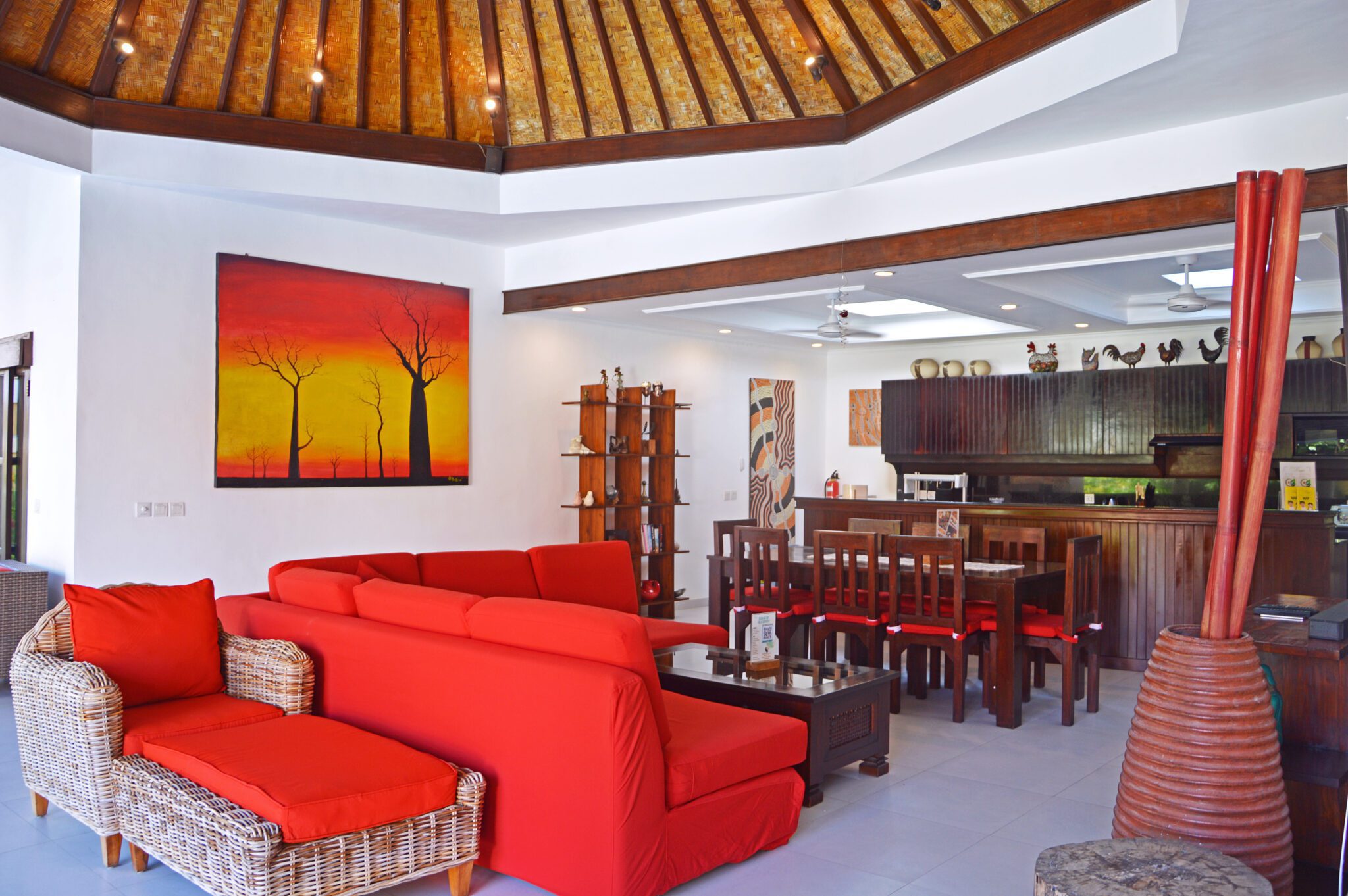 Cozy entertainment setup and lounge zone in the main living area at Villa Ginger Seminyak by Villa Bugis villa Seminyak.