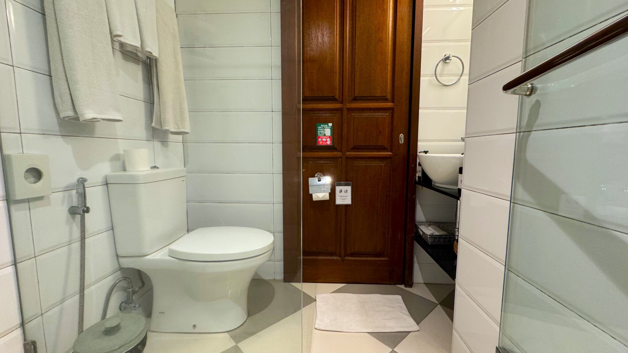 Clean bathroom amenities and vanity setup at Villa Ibu Dua Seminyak by Villa Bugis Seminyak villas.