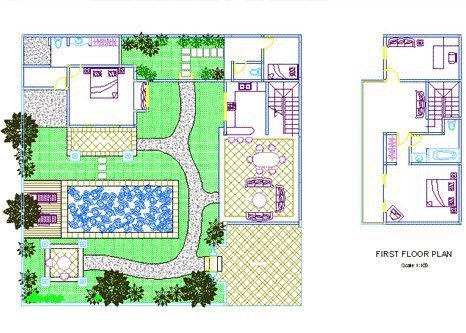 Architectural layout and 3-bedroom floor plan diagram of Villa Krisna Seminyak by Villa Bugis, showing the arrangement of bedrooms, pool, and living areas for this villa Seminyak.