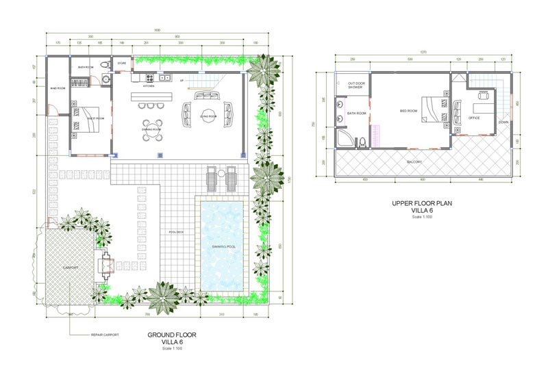 Architectural layout and 3-bedroom floor plan diagram of Villa Nakula Seminyak by Villa Bugis, showing the arrangement of bedrooms, pool, and living areas for this villa Seminyak.