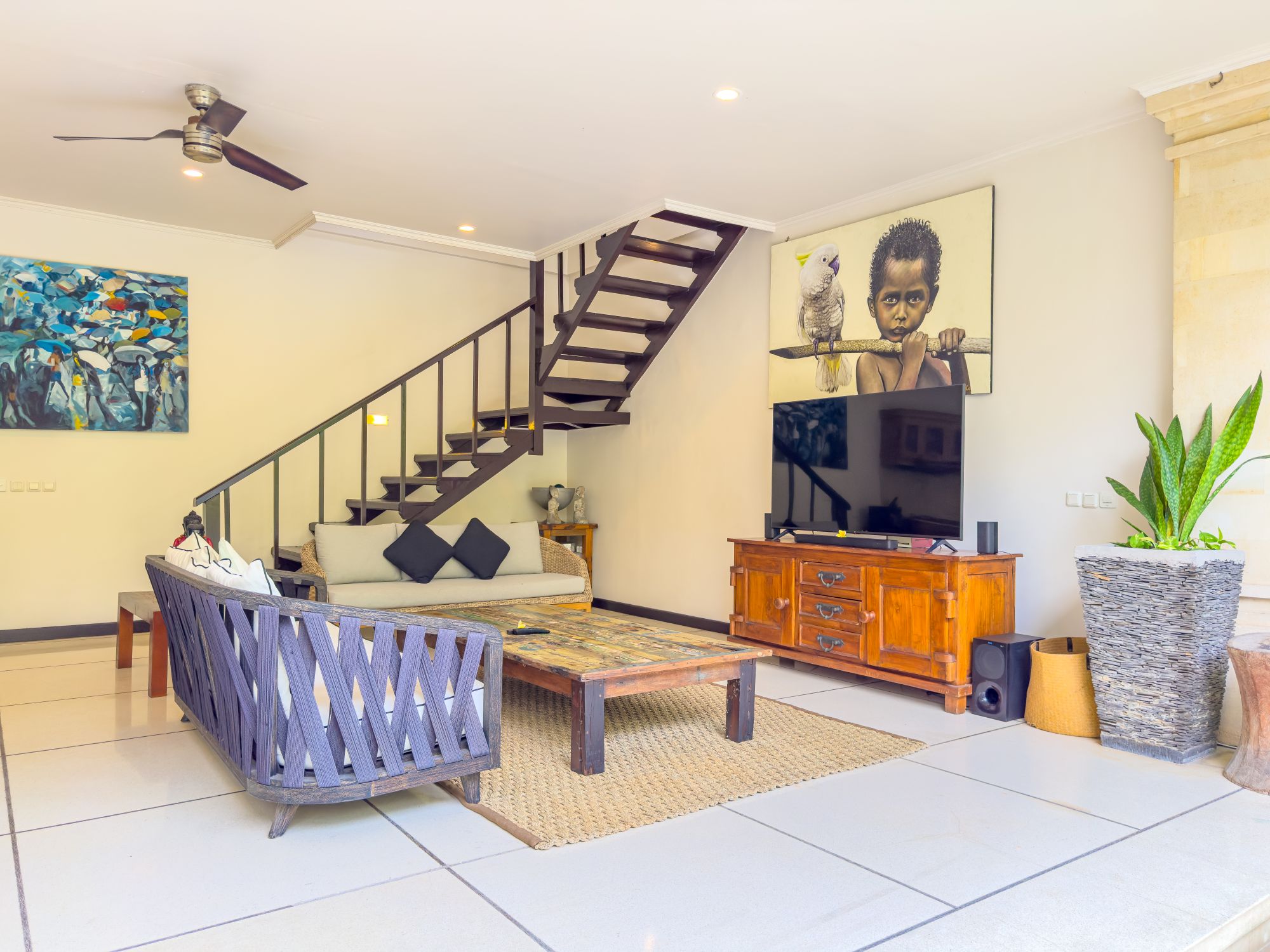 Spacious lounge and gathering zone for family relaxing at Villa Nakula Seminyak by Villa Bugis villa Seminyak.